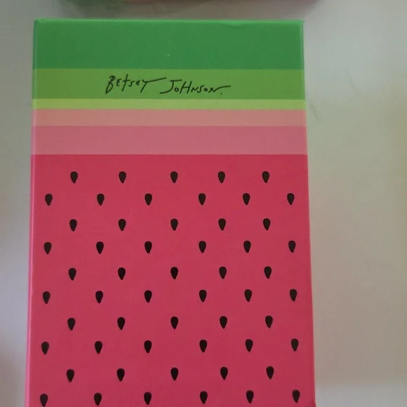 Betsey Johnson Watermelon Keychain/Bag Charm with Heart Clasp - Picture 4 of 4